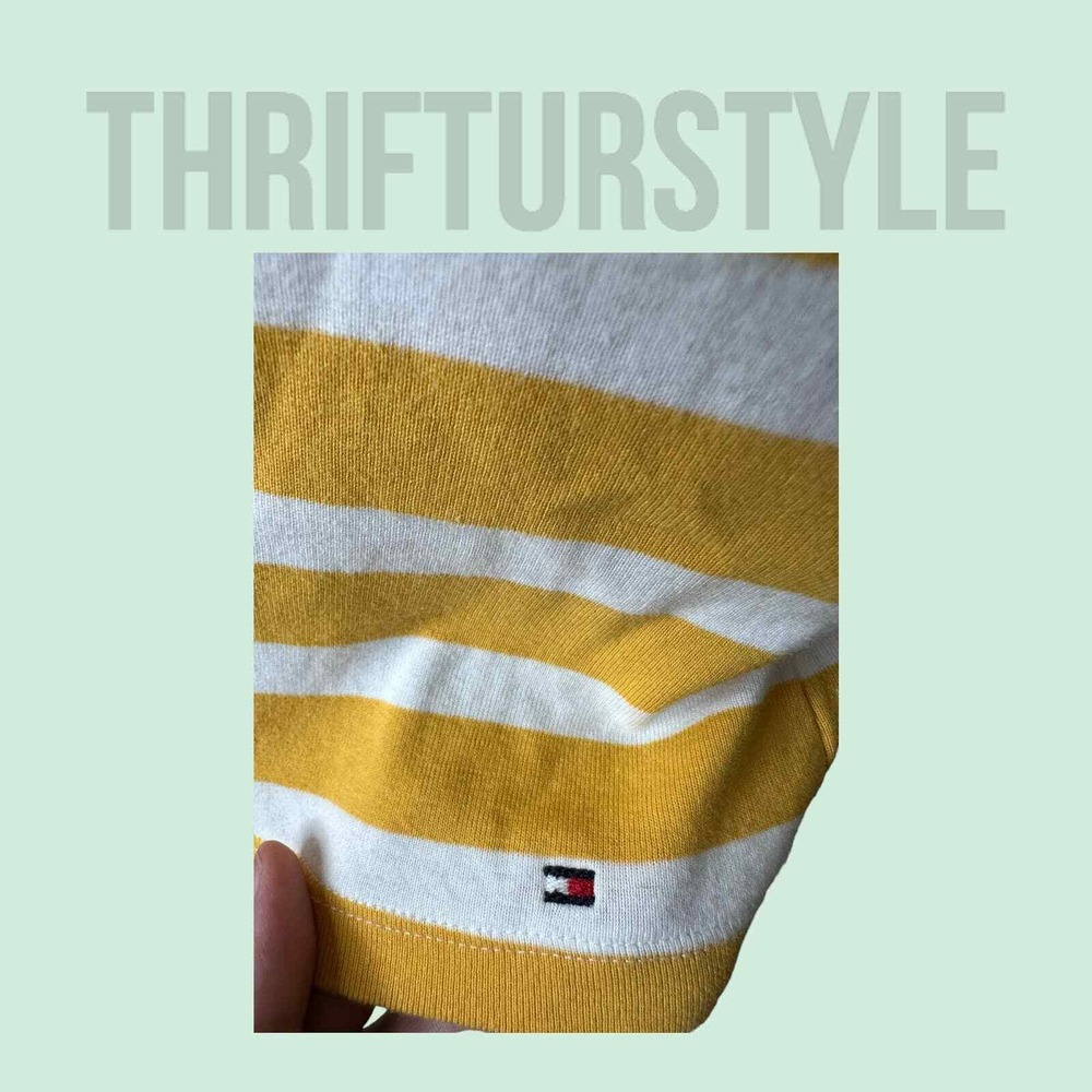 Tommy Hilfiger Long Sleeve sweater Top Pink Yellow White Casual Everyday - Picture 5 of 8